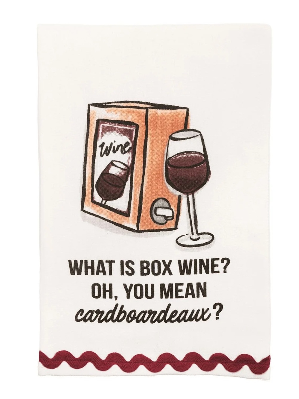 Box Wine Bar Trim Towel by Mud Pie
